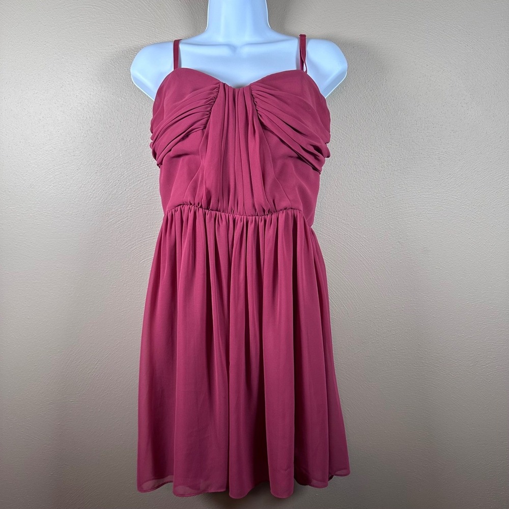 Erin‎ Fetherston Sweetheart Red Chiffon Fit & Flare Mini Cocktail Dress Romantic